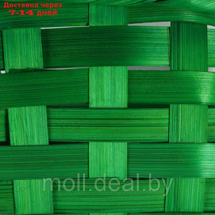 Набор корзин плетеных, D19x9/32 см, D22x9,5/34 см, D25x10/36 см, 3шт, зелёные, бамбук - фото 6 - id-p227089988