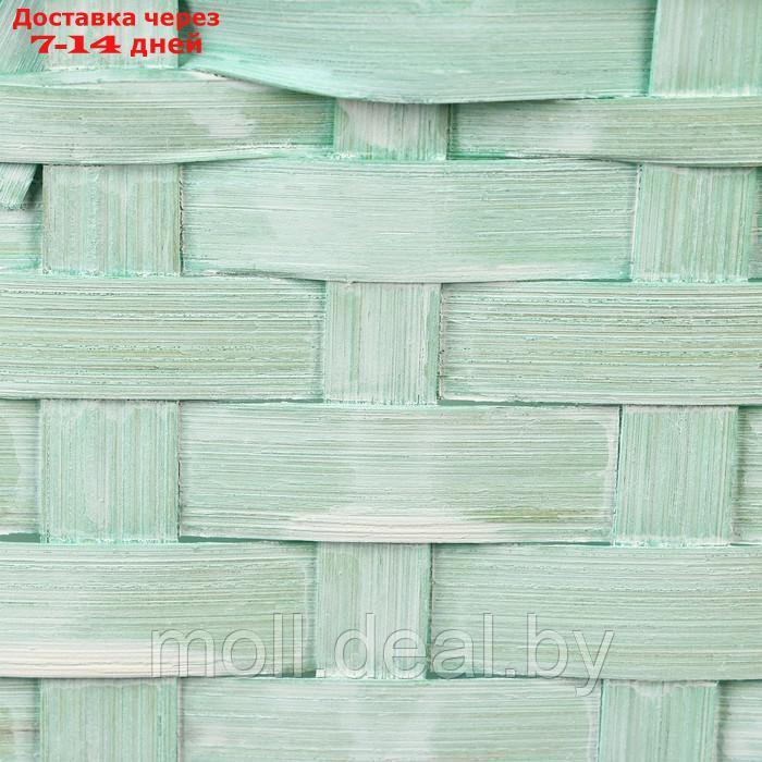 Корзина плетеная, 21,6 х 21,6 х 10/38 см, зелёная, бамбук - фото 5 - id-p227089991
