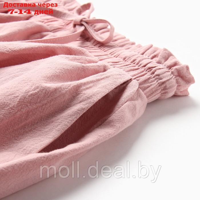Костюм для девочки (рубашка и шорты) MINAKU, цвет пудрово-розовый, рост 134-140 см - фото 2 - id-p227103024