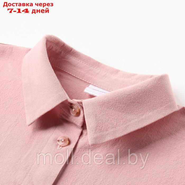 Костюм для девочки (рубашка и шорты) MINAKU, цвет пудрово-розовый, рост 134-140 см - фото 9 - id-p227103024