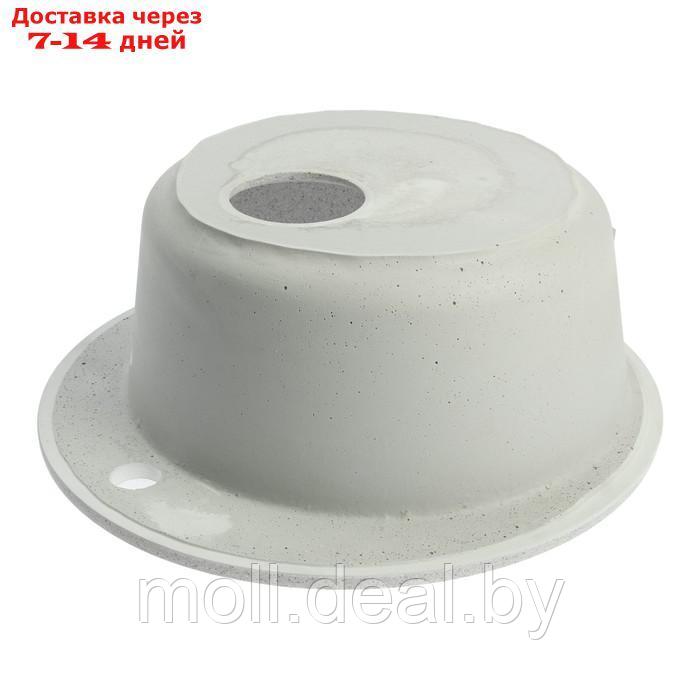 Мойка для кухни из камня ZEIN 30/Q10, d = 475 мм, круглая, перелив, цвет светло-серый - фото 3 - id-p227105336