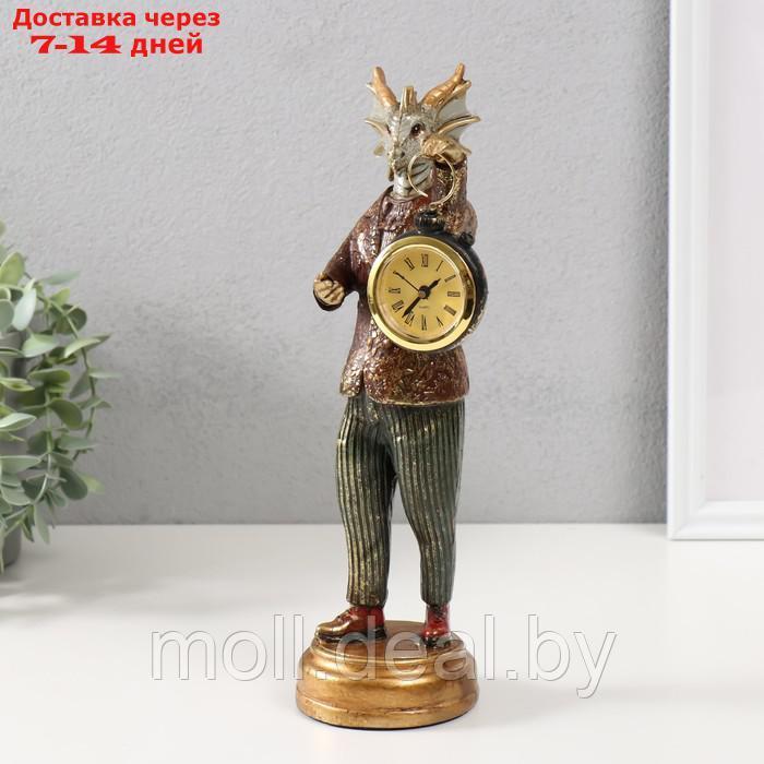 Сувенир полистоун с часами "Золотистый дракон" 9,5х8,5х28 см - фото 4 - id-p227081103