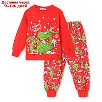 Пижама для мальчика, цвет красный, рост 110 см