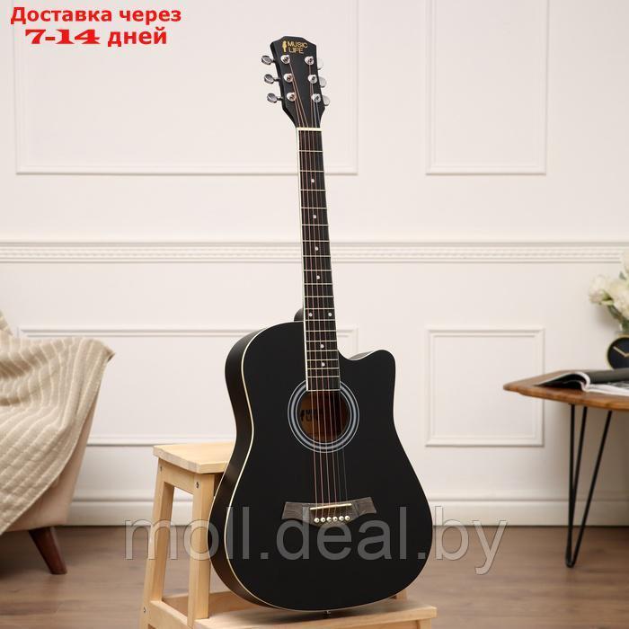 Акустическая гитара Music Life YD-D38Q, черная - фото 1 - id-p226888824