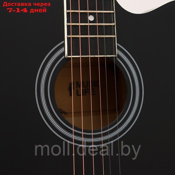 Акустическая гитара Music Life YD-D38Q, черная - фото 3 - id-p226888824