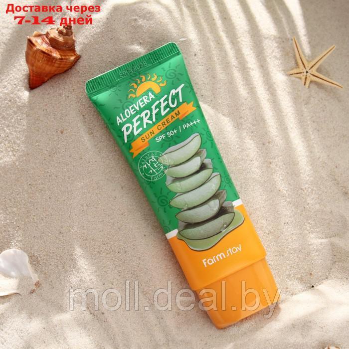 Солнцезащитный крем Farmstay Aloe Vera Perfect Sun Cream SPF 50+ / PA+++ - фото 2 - id-p227109463