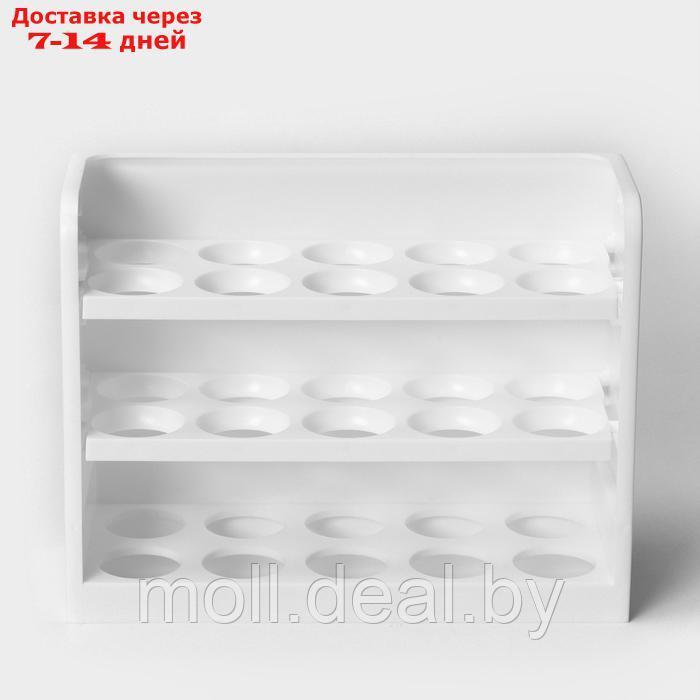 Контейнер для яиц, 30 ячеек, 25×10×19,5 см, цвет белый - фото 3 - id-p227077113