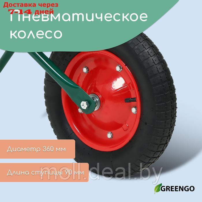 Тачка садовая, одноколёсная: груз/п 120 кг, объём 65 л, Greengo - фото 4 - id-p227075139