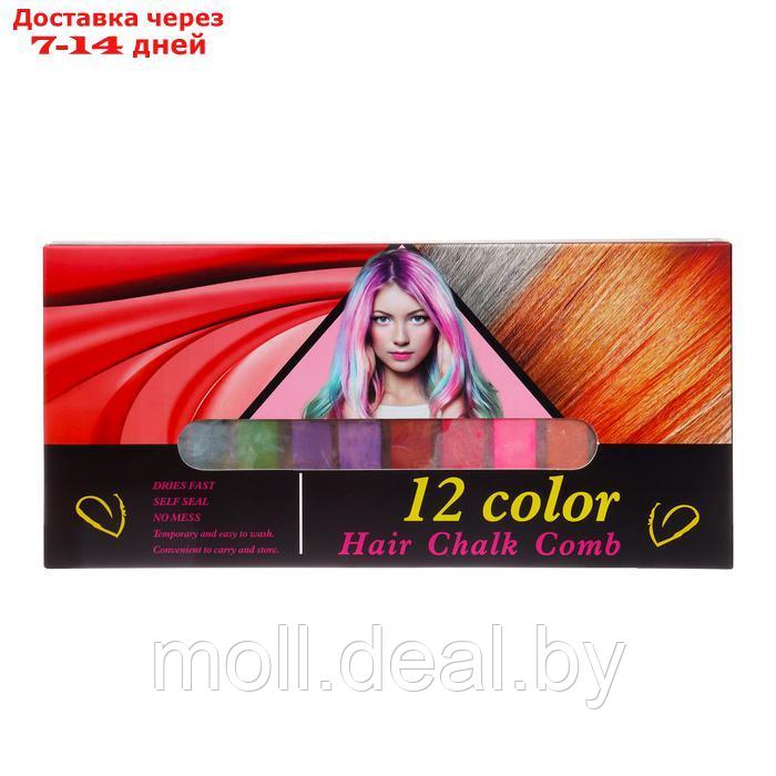Мелки для волос с расческой, набор 14 цветов (2+12) - фото 5 - id-p227086056