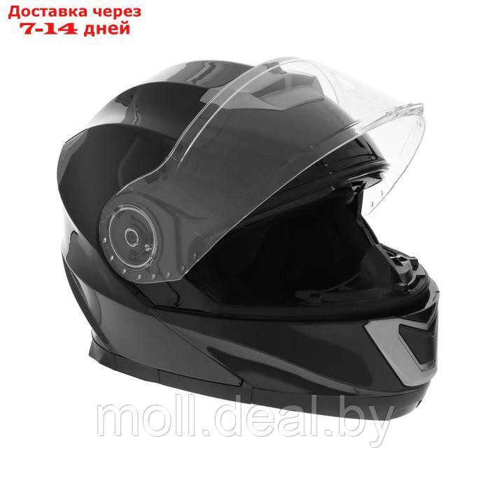 Шлем модуляр с двумя визорами, размер XXL, модель - BLD-160E, черный глянцевый - фото 7 - id-p227091038
