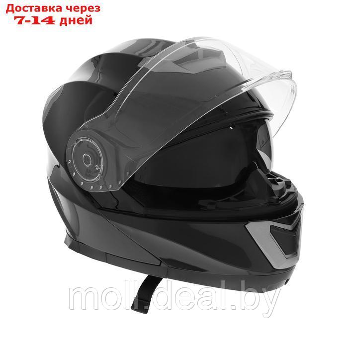 Шлем модуляр с двумя визорами, размер XXL, модель - BLD-160E, черный глянцевый - фото 8 - id-p227091038