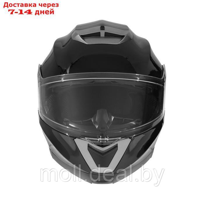 Шлем модуляр с двумя визорами, размер XXL, модель - BLD-160E, черный глянцевый - фото 9 - id-p227091038