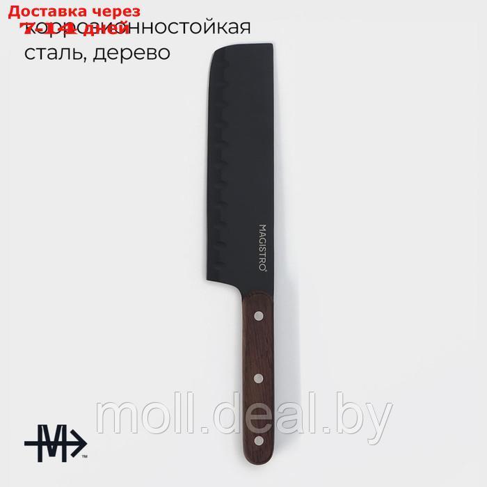 Нож кухонный "Dark wood" сантоку - фото 2 - id-p227088027