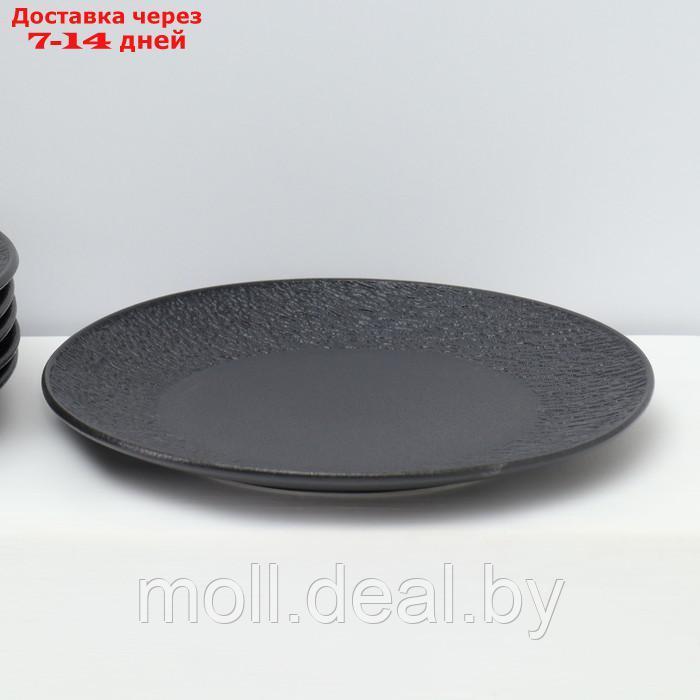 Набор тарелок десертных фарфоровых Magistro Lofty, 6 предметов: d=20 см, цвет чёрный - фото 3 - id-p227077122