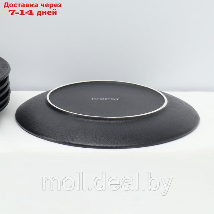 Набор тарелок десертных фарфоровых Magistro Lofty, 6 предметов: d=20 см, цвет чёрный - фото 4 - id-p227077122