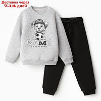 Комплект для мальчика (джемпер, брюки), НАЧЁС, цвет черный/серый меланж, рост 92