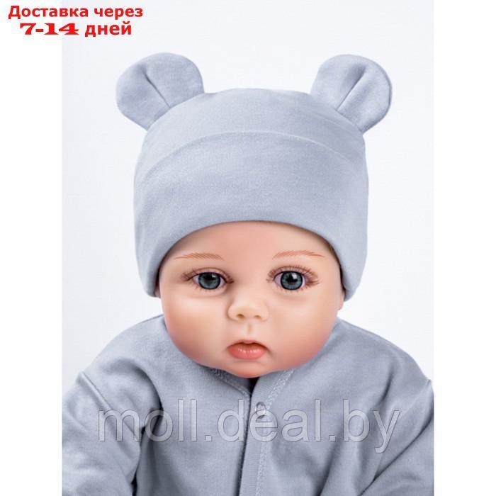 Чепчик детский Nature essence bear, размер 40-42 см, цвет серый - фото 5 - id-p227096334