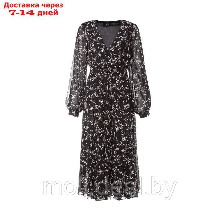 Платье женское с поясом MIST миди, размер 50, чёрный - фото 9 - id-p227098690