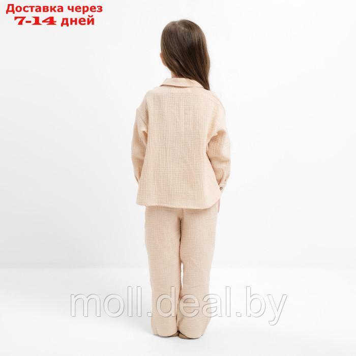 Костюм (рубашка и брюки) детский KAFTAN "Муслин", р.28 (86-92см) молочный - фото 4 - id-p227107239