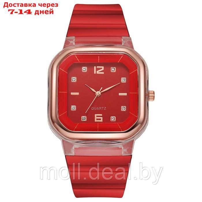 Часы наручные женские, d-4.1 см, ремешок силикон, красные - фото 1 - id-p227098698