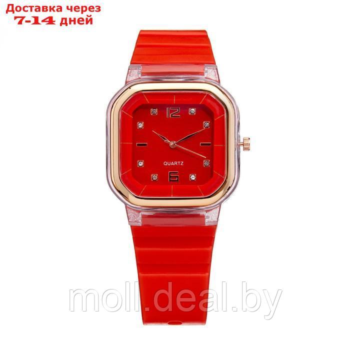 Часы наручные женские, d-4.1 см, ремешок силикон, красные - фото 3 - id-p227098698
