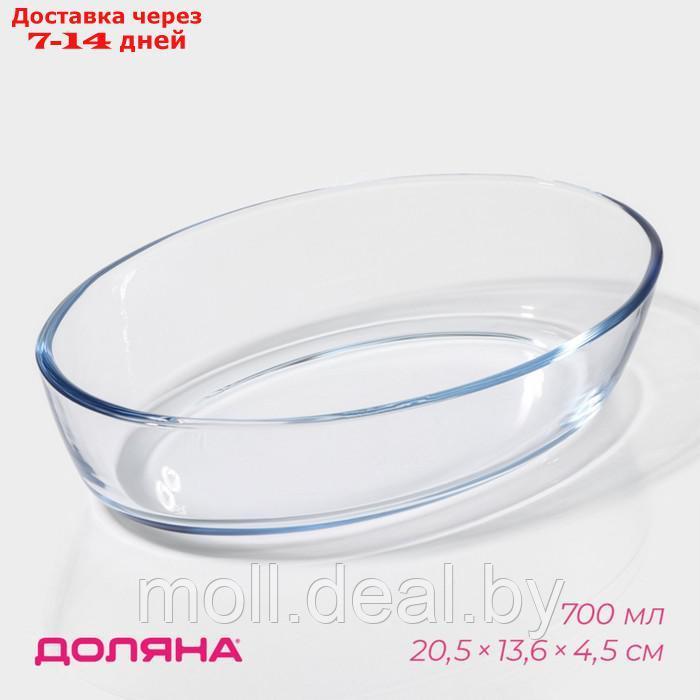Форма для запекания из жаропрочного стекла Доляна "Лазанья", 700 мл, 20,5×13,6×4,5 см - фото 1 - id-p227077141