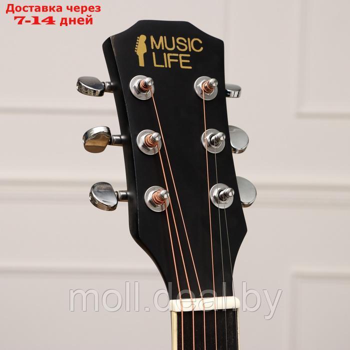 Акустическая гитара Music Life QD-H39Q-BB черная - фото 2 - id-p226888853