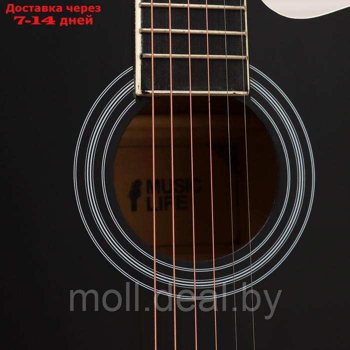 Акустическая гитара Music Life QD-H39Q-BB черная - фото 3 - id-p226888853