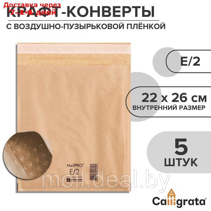 Набор крафт-конвертов с воздушно-пузырьковой плёнкой MailPRO E/2, 22 х 26 см, 5 штук, kraft - фото 1 - id-p227092065