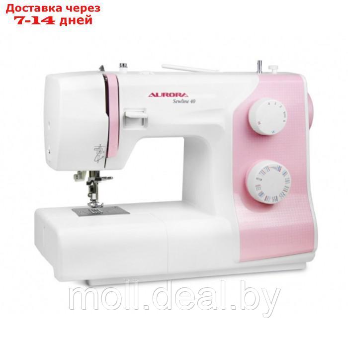 Швейная машина Aurora Sewline 40, 70 Вт, 29 операций, автомат, бело-розовая