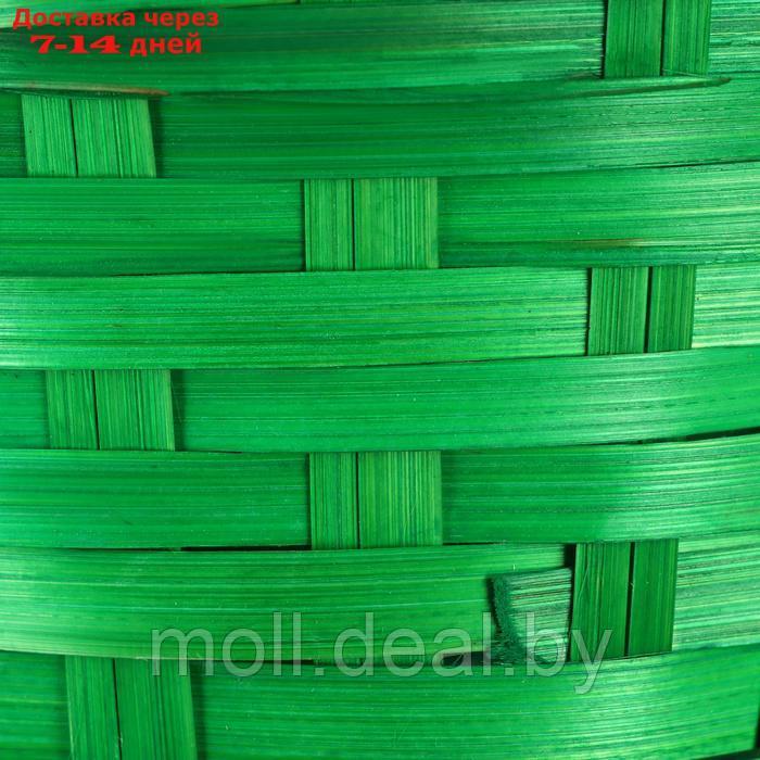 Корзина плетеная, D21 х 10/34 см, зелёный, бамбук - фото 4 - id-p227090024