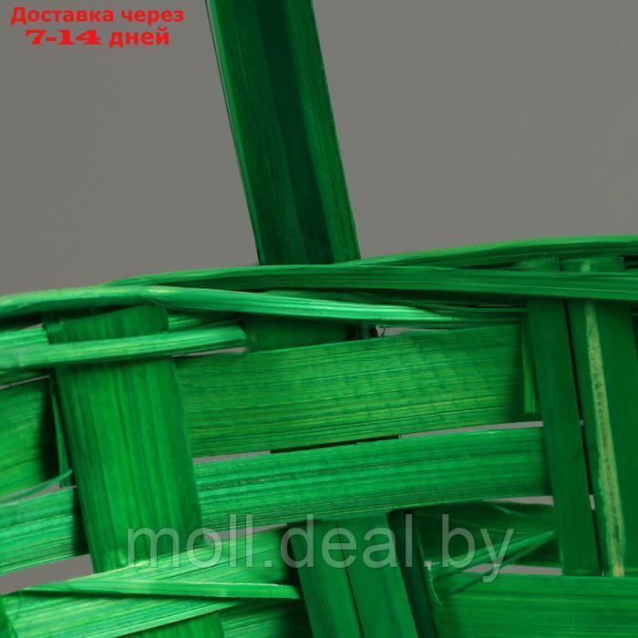 Корзина плетеная, D21 х 10/34 см, зелёный, бамбук - фото 5 - id-p227090024
