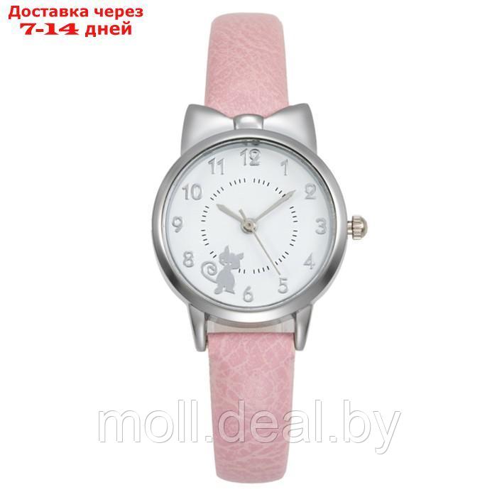 Часы наручные женские "Котик", d-2.8 см, розовый ремешок - фото 1 - id-p227098704