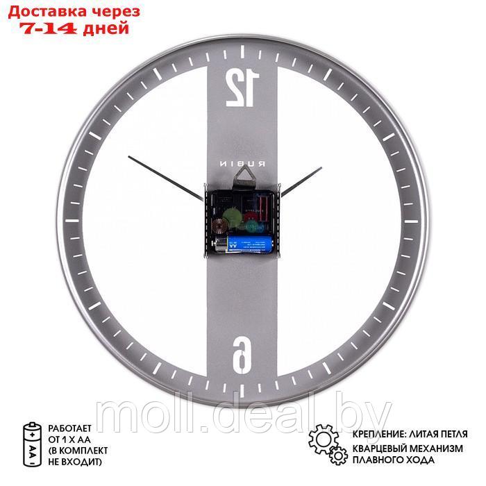 Часы настенные интерьерные, из металла Лофт, d-32 см, бесшумные, серые - фото 2 - id-p226885013