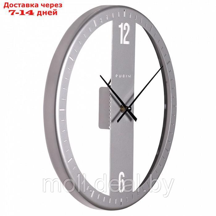 Часы настенные интерьерные, из металла Лофт, d-32 см, бесшумные, серые - фото 4 - id-p226885013
