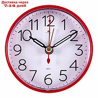 Часы - будильник настольные "Классика", дискретный ход, 8 х 8 см, красный