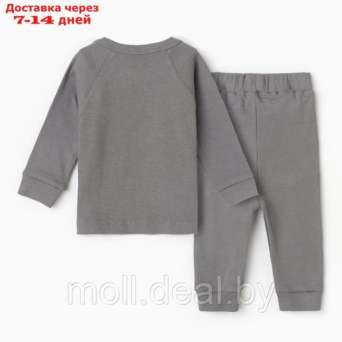 Комплект детский (футболка/штанишки), цвет серый, рост 74-80 (9 -12 мес) - фото 6 - id-p227085124