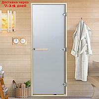 Дверь для бани и сауны "Графит", размер коробки 190х70 см, липа, 8 мм