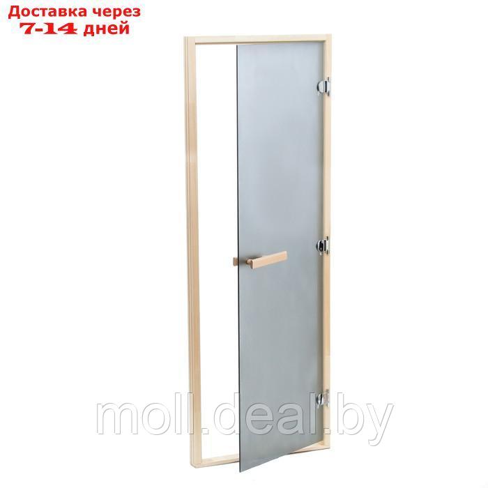Дверь для бани и сауны "Графит", размер коробки 190х70 см, липа, 8 мм - фото 3 - id-p227096359