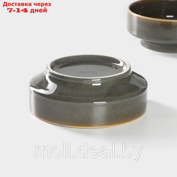 Набор тарелок фарфоровых глубоких Magistro Fog, 2 предмета: 1 л, d=17,5 см, цвет серый - фото 4 - id-p227077145