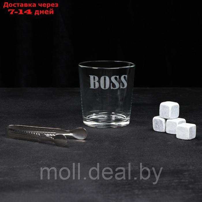 Набор "Босс", стакан стеклянный 250 мл, камни для виски, щипцы - фото 3 - id-p227077147