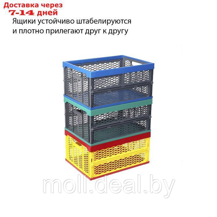 Ящик складной, пластиковый, 47 × 34 × 23 см, на 30 кг, сине-серый - фото 8 - id-p227113746