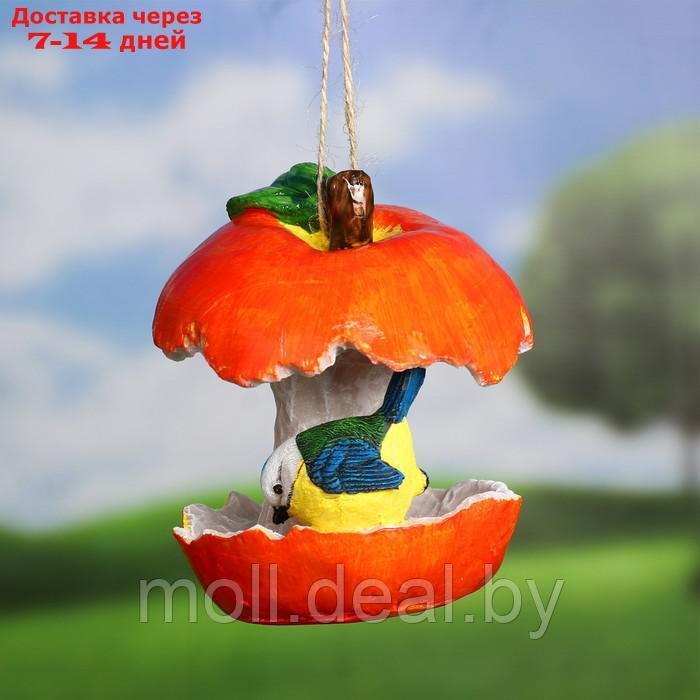 Подвесной декор "Кормушка яблоко с птичкой" 14х13х13см - фото 1 - id-p227113747