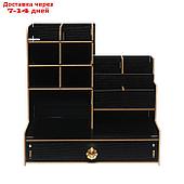 Органайзер - подставка настольный deVENTE. Elrix 24,5 x 15 x 25,5 см, МДФ, чёрный, картонная коробка