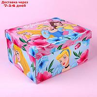 Коробка подарочная складная с крышкой "Поздравляю!", 31х25,5х16, Принцессы