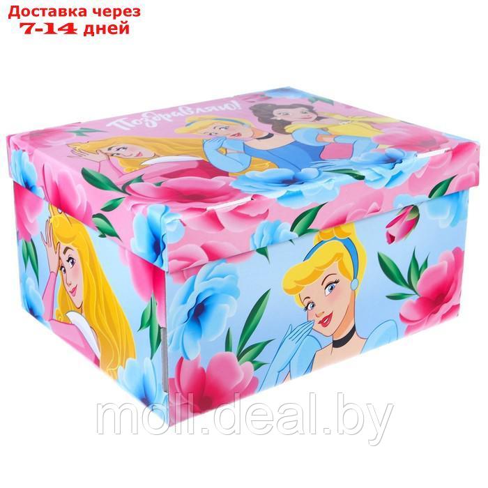 Коробка подарочная складная с крышкой "Поздравляю!", 31х25,5х16, Принцессы - фото 3 - id-p227107332
