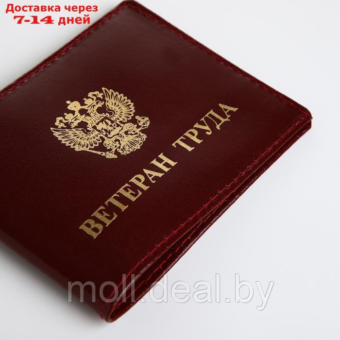 Обложка для удостоверения "Ветеран труда", цвет бордовый - фото 4 - id-p226886892