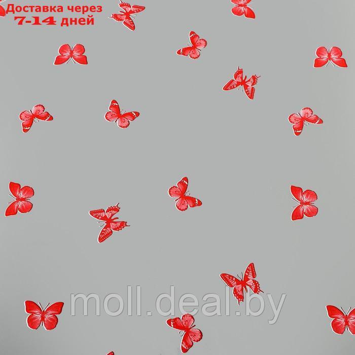 Пленка для цветов "Бабочки" красный+белый 0,7 х 8.2 м, 40мкм - фото 3 - id-p227105453