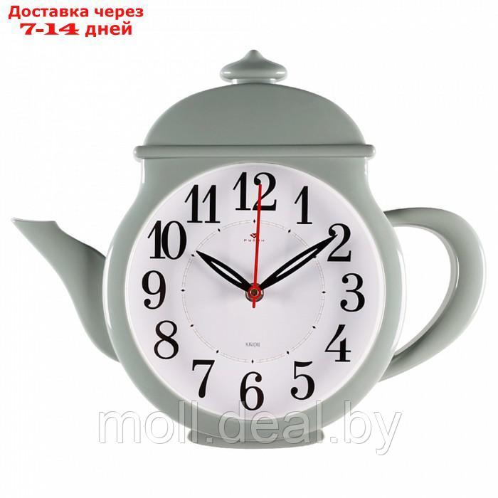 Часы настенные интерьерные, для кухни, бесшумные, "Чайник" 29 х 34 см, оливковые - фото 3 - id-p226885031