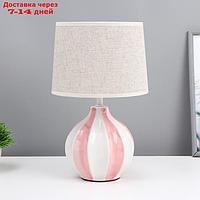 Настольная лампа "Лейла" Е14 40Вт бело-розовый 20х20х33 см RISALUX